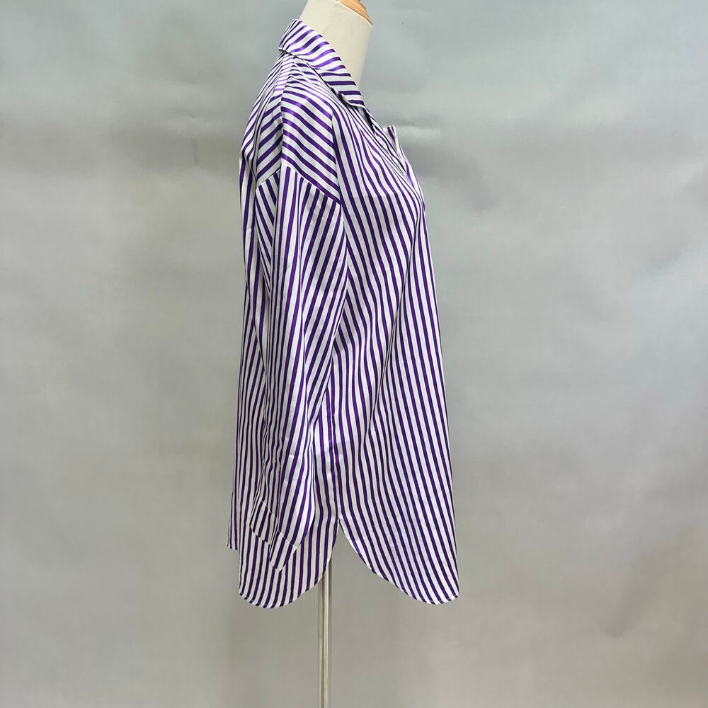 Vintage 90s Victoria's Secret Gold Label Striped satin Sleep Shirt size Small - Picture 6 of 13